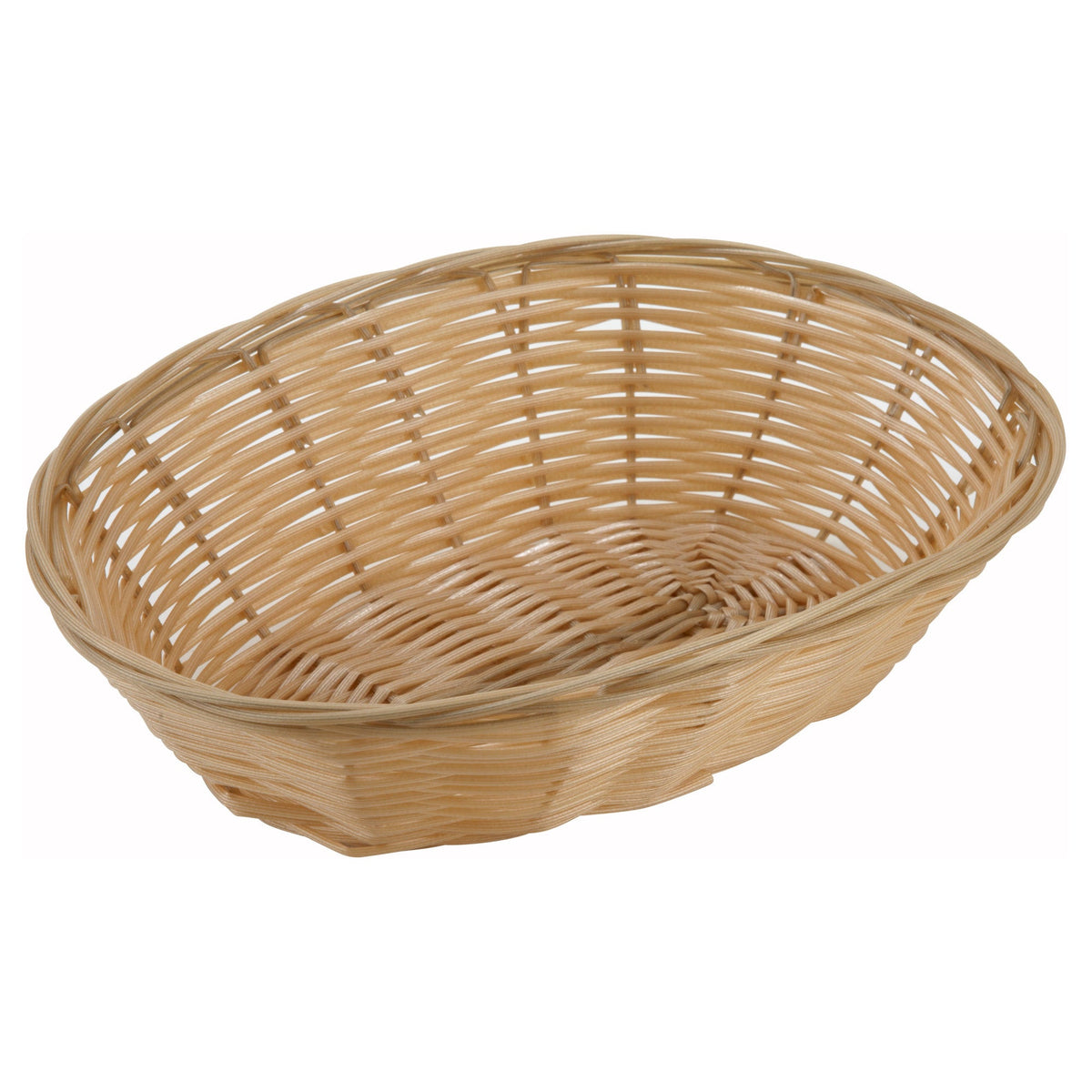 PWBN-9V - Tan Poly Woven Baskets - Oval