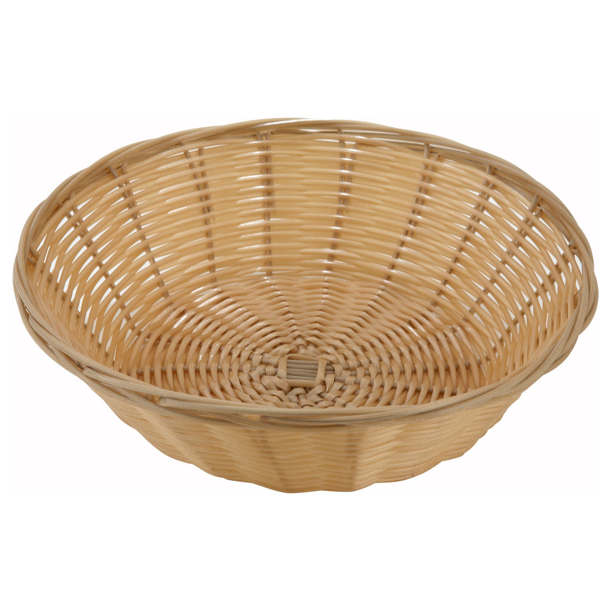 PWBN-9R - Tan Poly Woven Baskets - Round