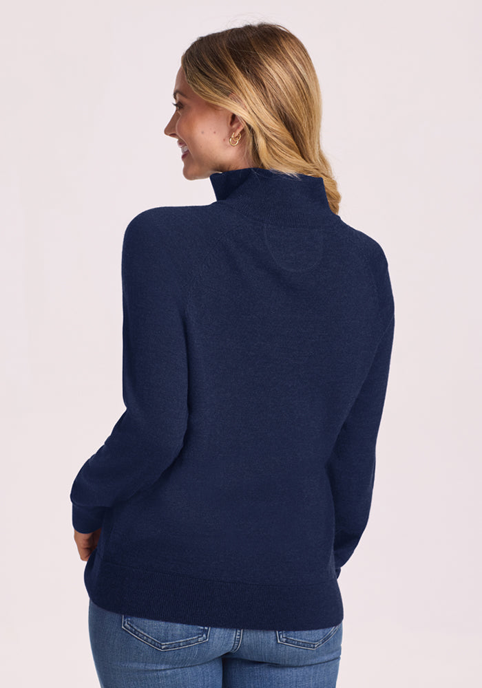 Collins 1/4 Zip Sweater - Ocean Cavern