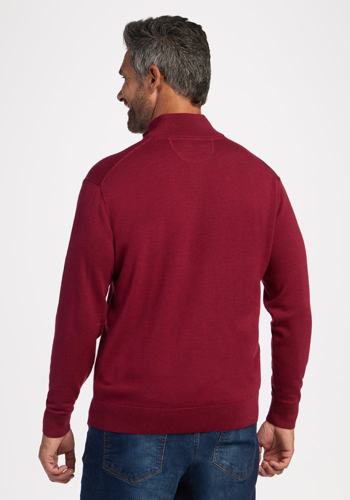 Enzo 1/4 Zip - Beet Red