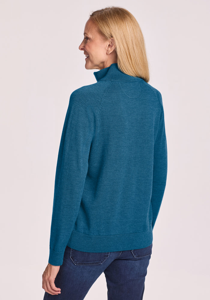 Collins 1/4 Zip Sweater - Blue Pine