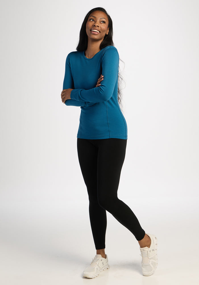 Hannah Petite Long Sleeve Top - Blue Pine