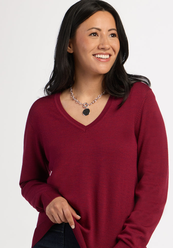 Francesca Sweater - Beet Red