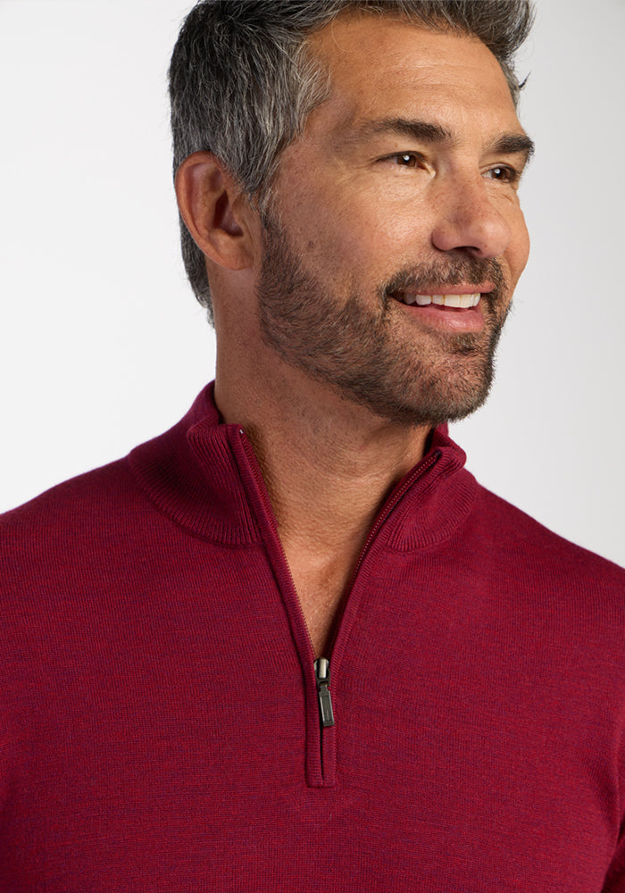 Enzo 1/4 Zip - Beet Red