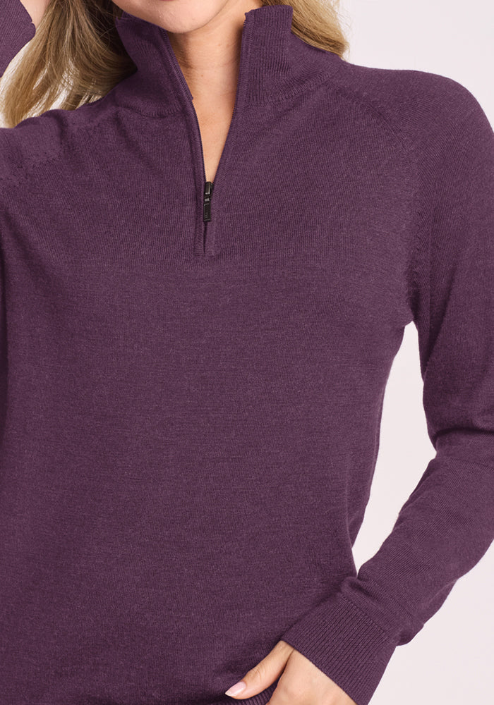 Collins 1/4 Zip Sweater - Purple Iris