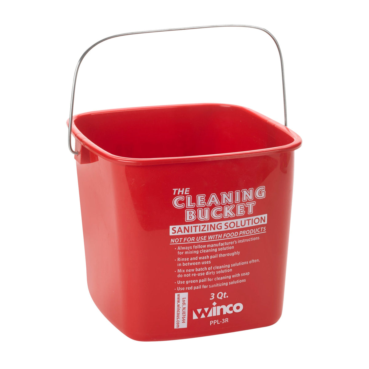 PPL-3R - Cleaning Bucket - Red Sanitizing, 3 Quart