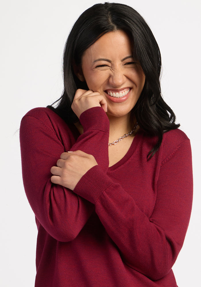 Francesca Sweater - Beet Red