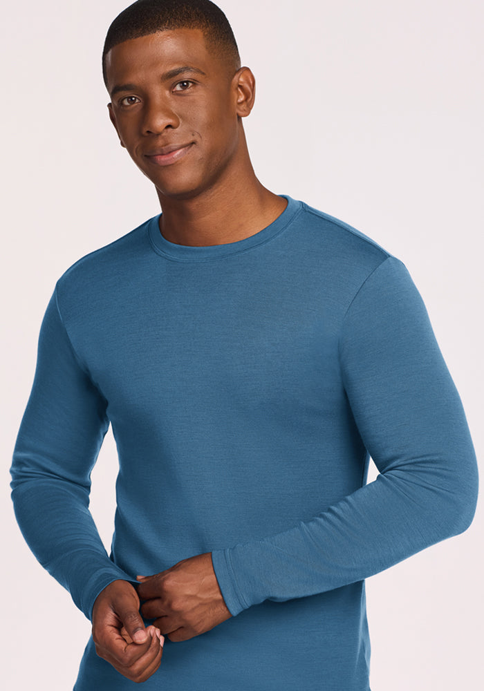 Easton Crew Neck Shirt - Blue Ashes