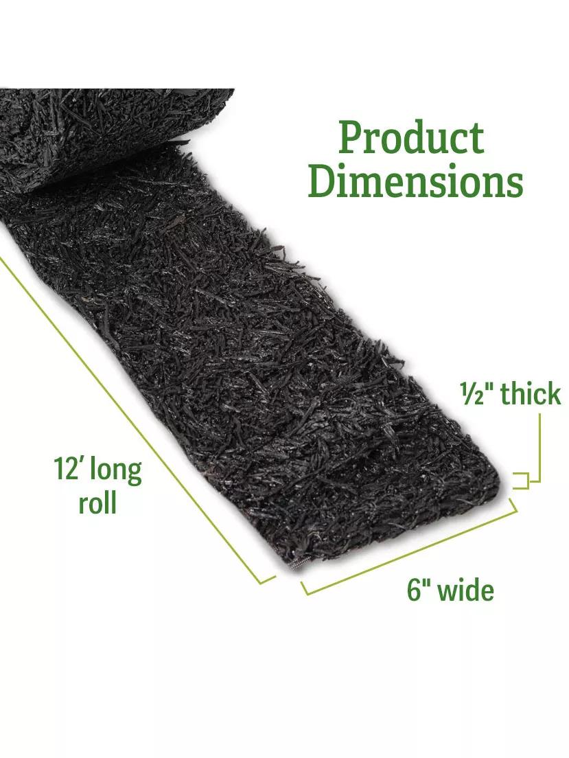 Recycled Rubber Mulch Edging, 12' x 6"