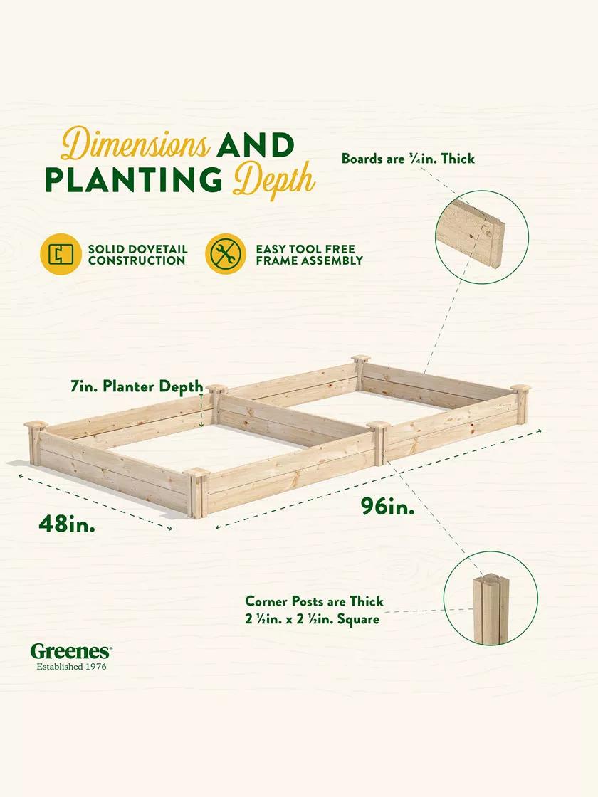 Pine Raised Garden Beds, 4'x8'