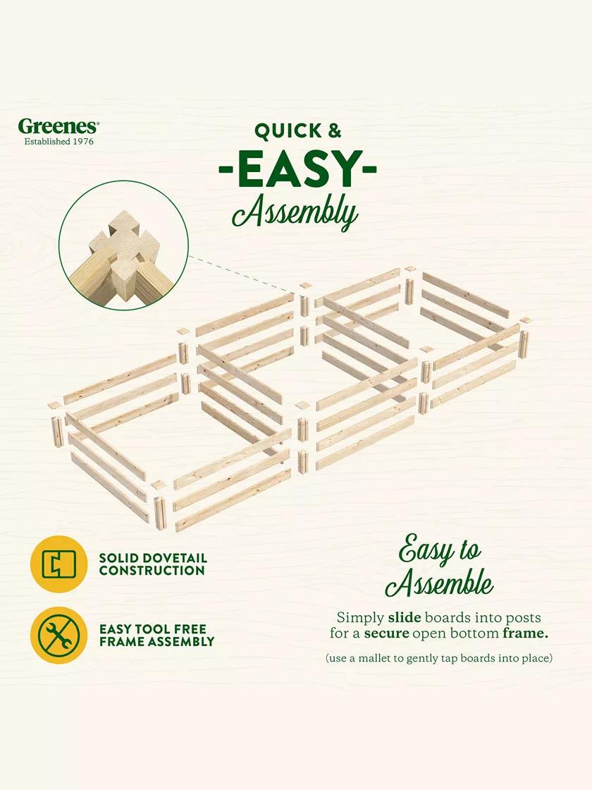 Tall 2-Tier Pine Raised Garden Bed, 4'x12'