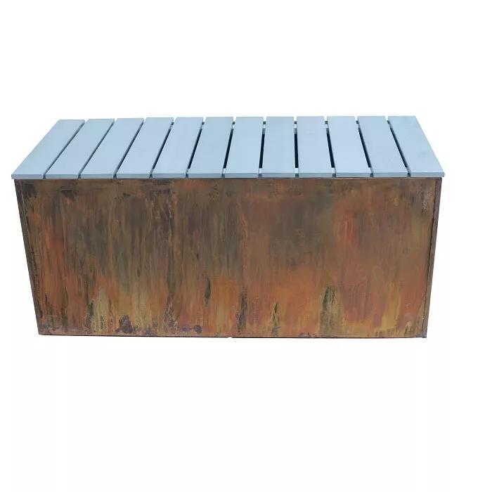 Nice Corten Trough Planters with Bench Top