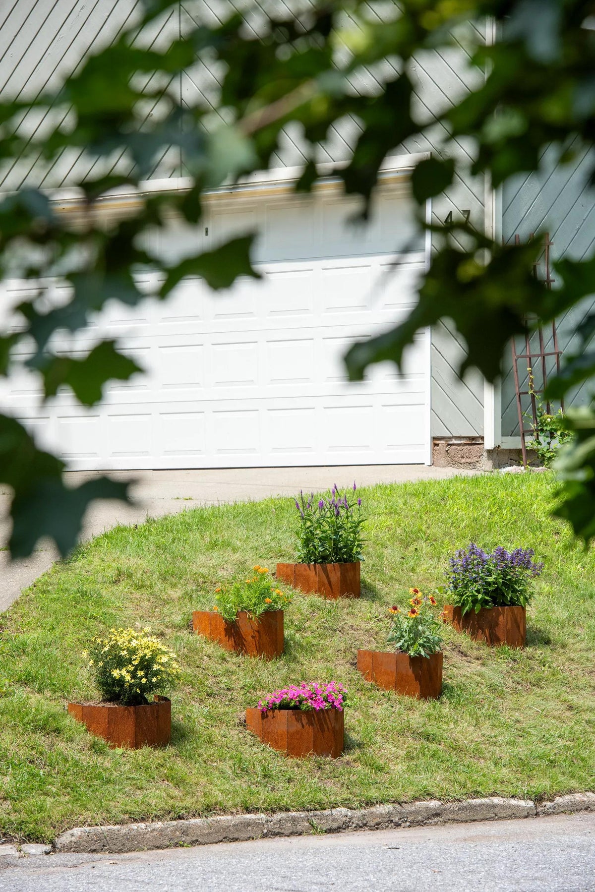 Corten Steel Hillside Planter, Set of 2
