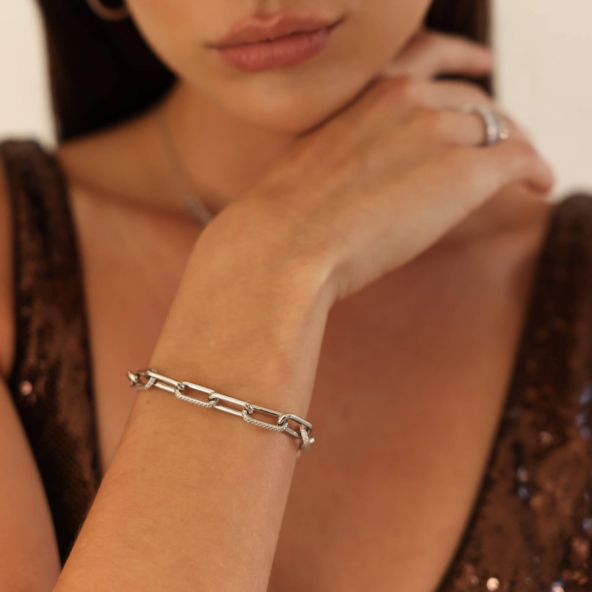 DRD Diamond Paperclip Bracelet