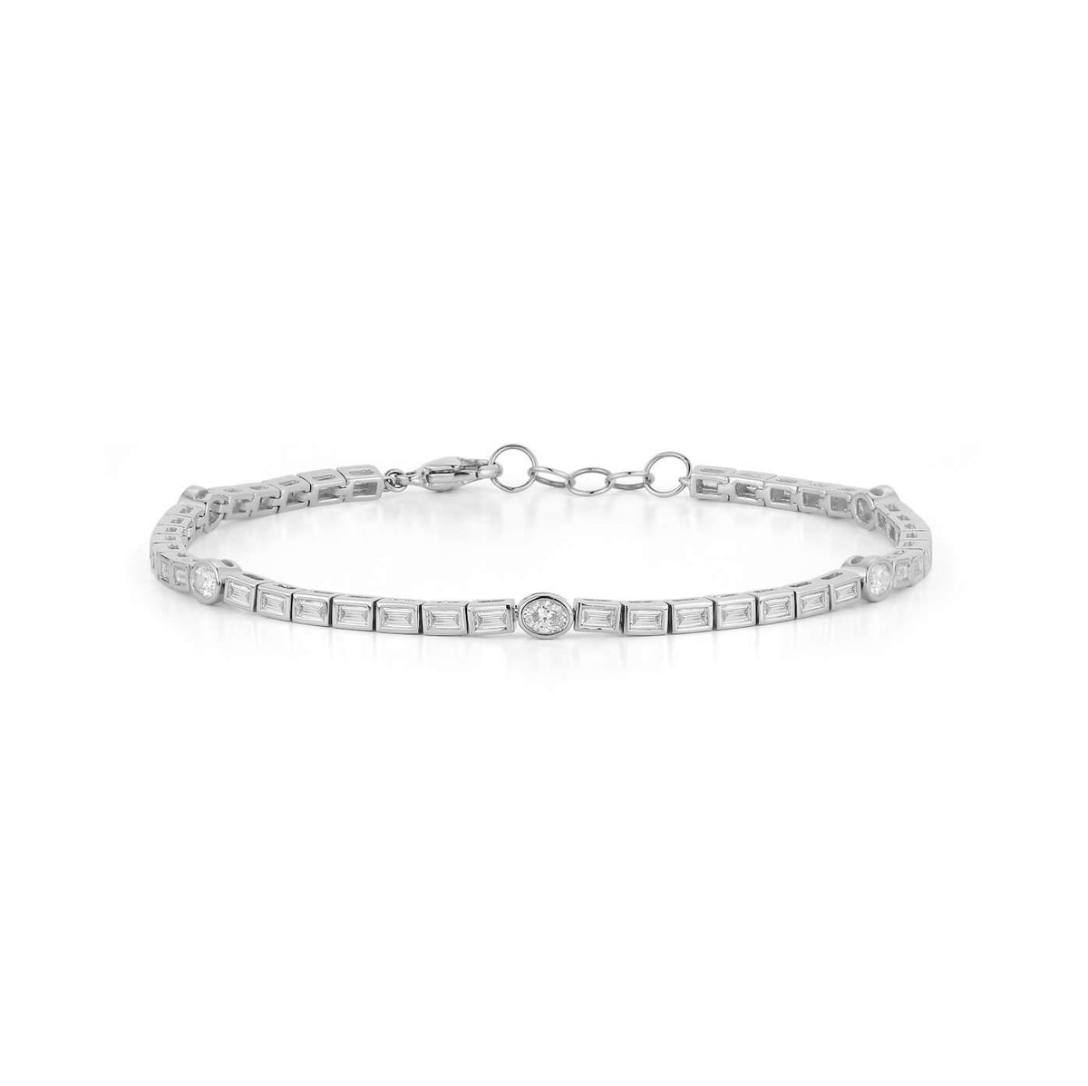 DRD Baguette and Oval Bezel-Set Tennis Bracelet