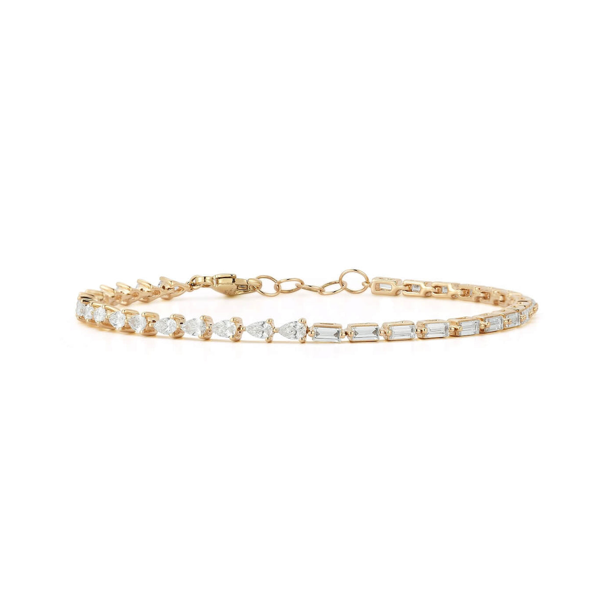 DRD Baguette and Pear Diamond Tennis Bracelet