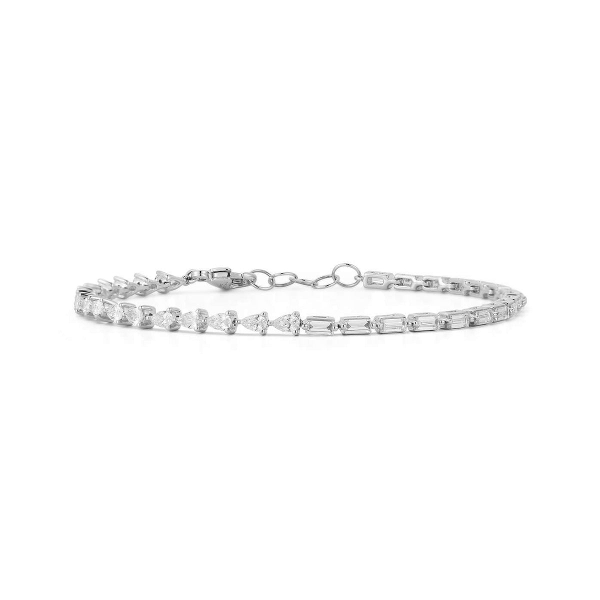 DRD Baguette and Pear Diamond Tennis Bracelet
