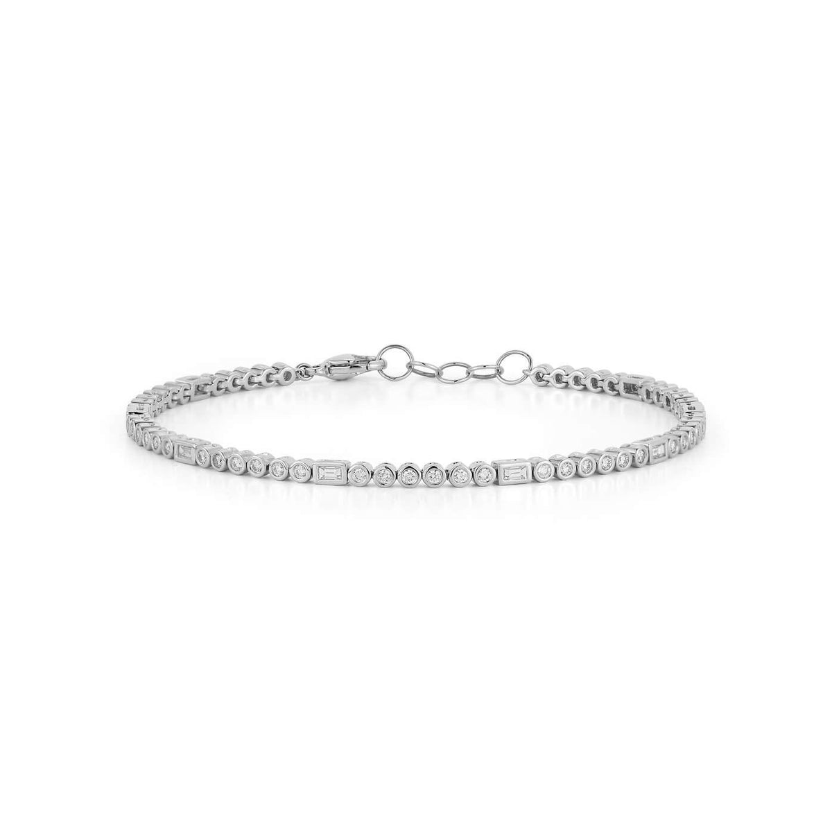 DRD Baguette and Round Bezel-Set Tennis Bracelet