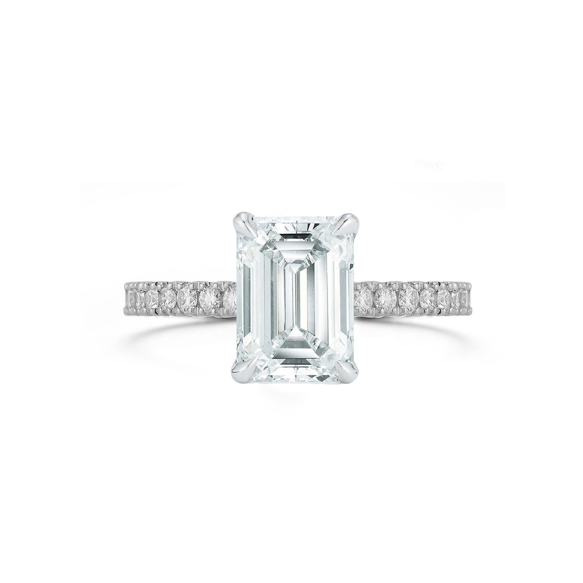 The Emerald Pavé Solitaire - 2 Ct