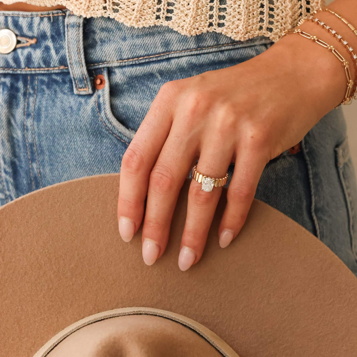 Melody Eden 2.01 Ct. Cushion Engagement Ring