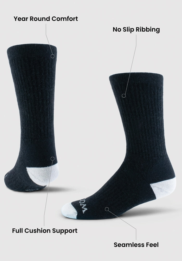 Mens Core Crew Socks - Black