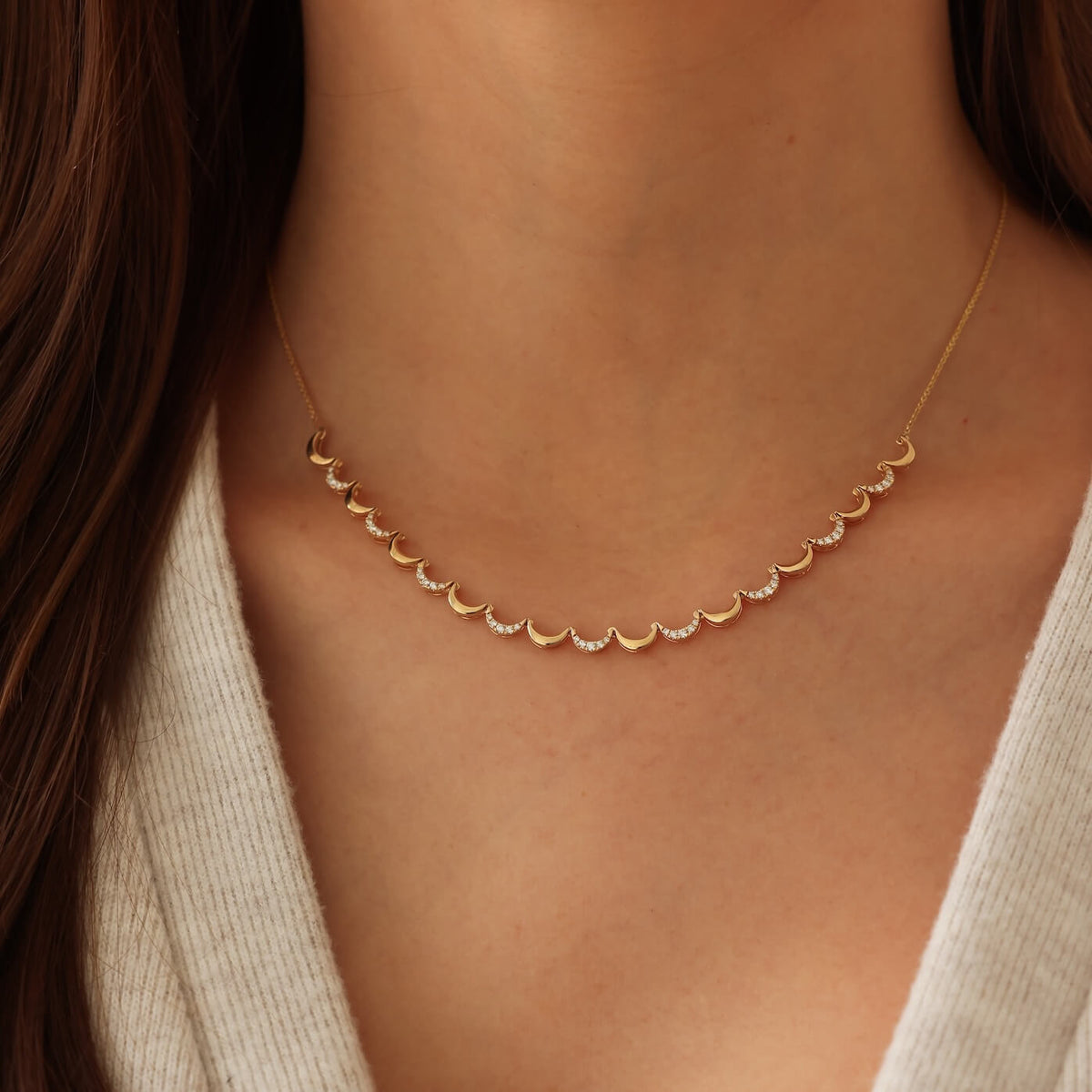 DRD Scallop Tennis Necklace
