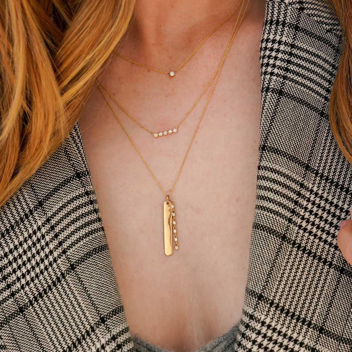 Lulu Jack Mini Bezel Bar Necklace