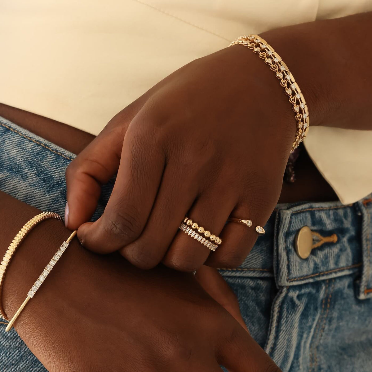 Taylor Elaine Inlay Pear Ring
