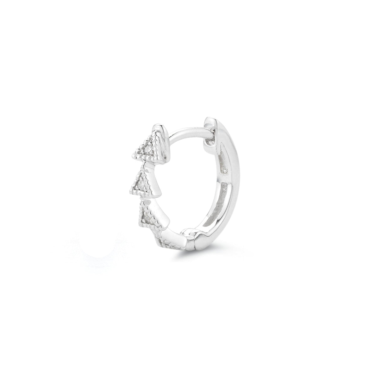 Emily Sarah Single Triangle Huggie