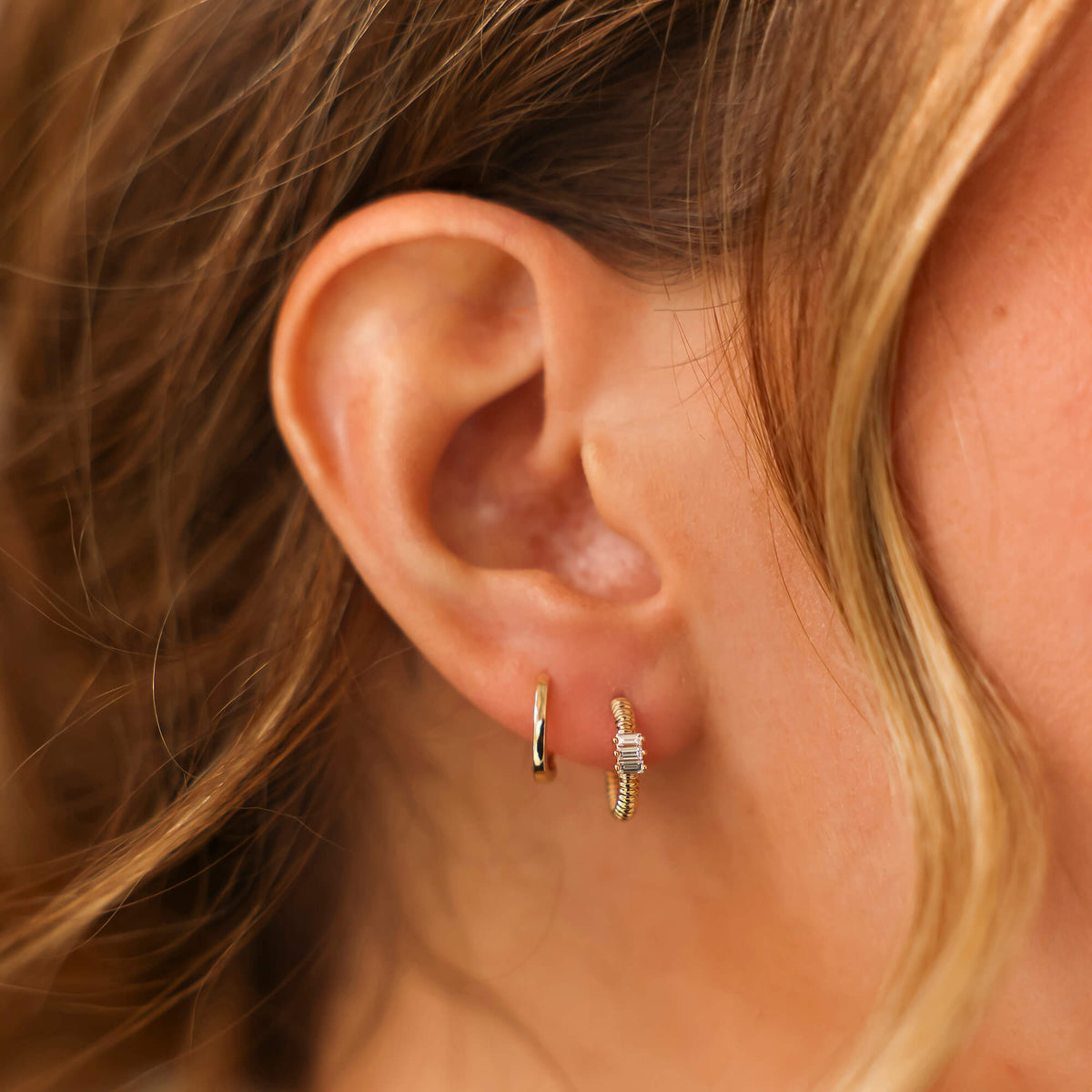 Teddi Paige Coil Baguette Hoops