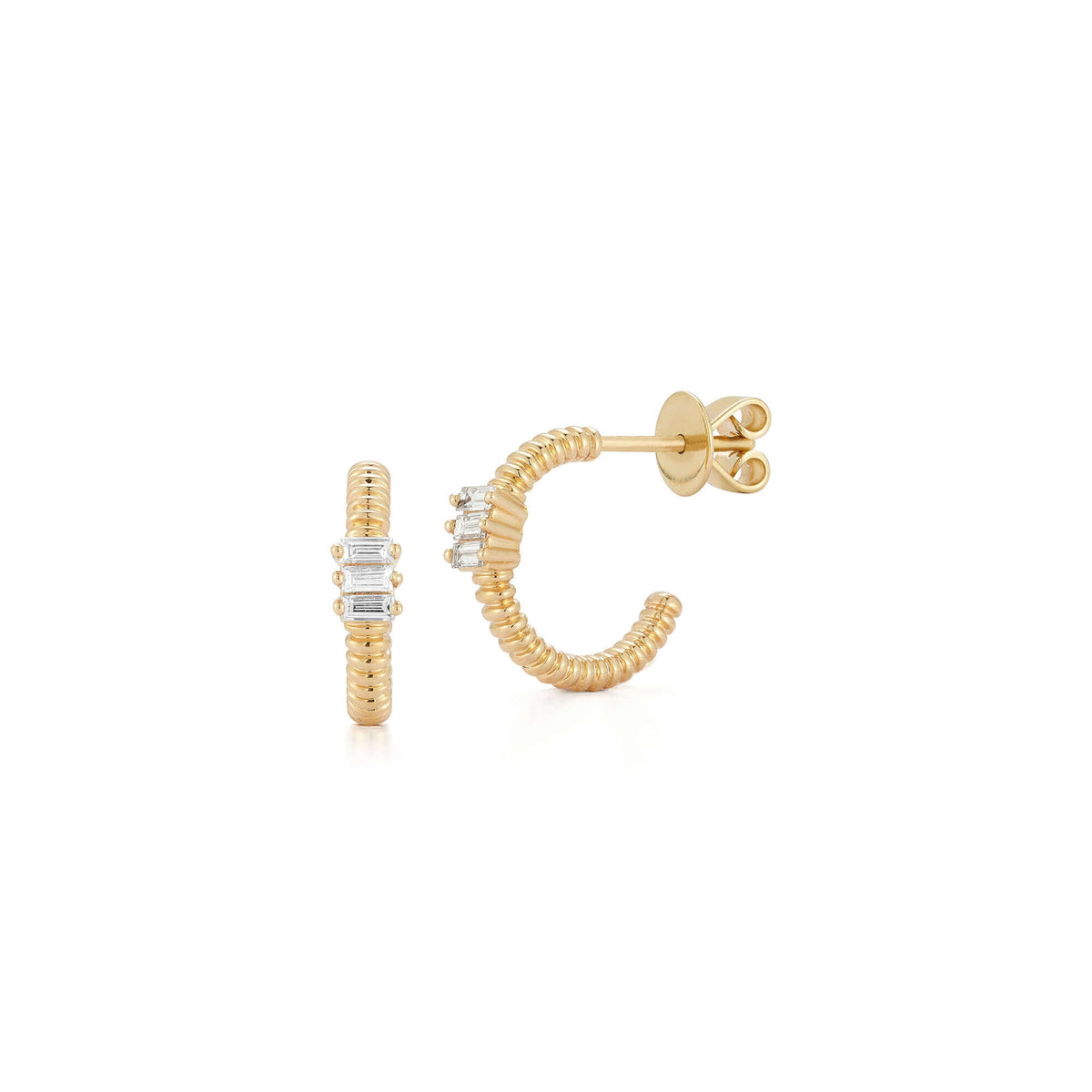 Teddi Paige Coil Baguette Hoops