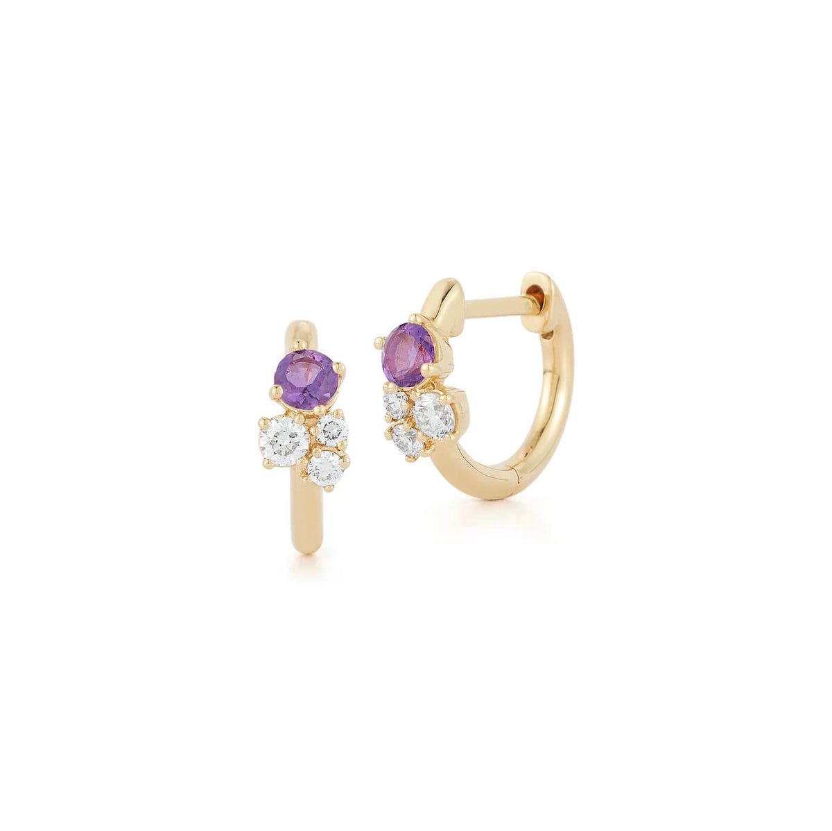 DRD Birthstone Huggies - February