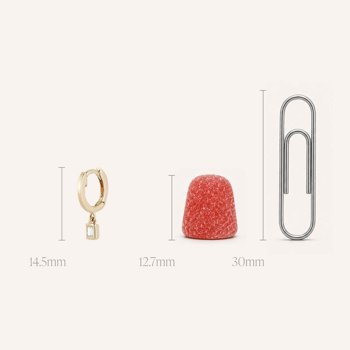 Sadie Pearl Baguette Bezel Drop Mini Huggies