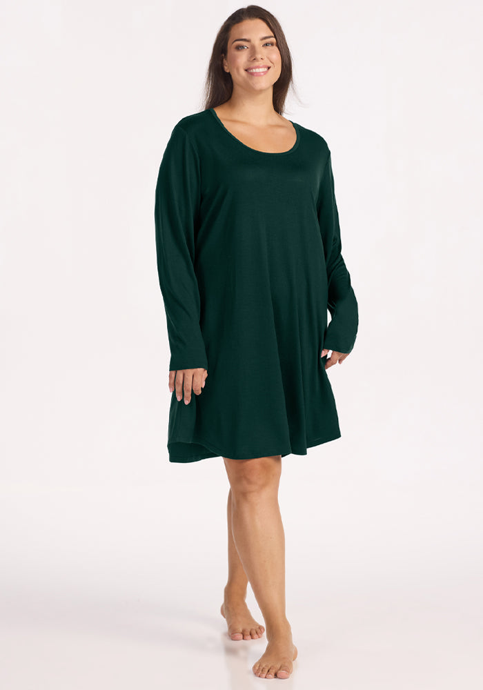 Lucille Long Sleeve Nightgown - Deep Pine