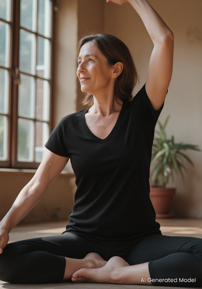 Mia V Neck - Black