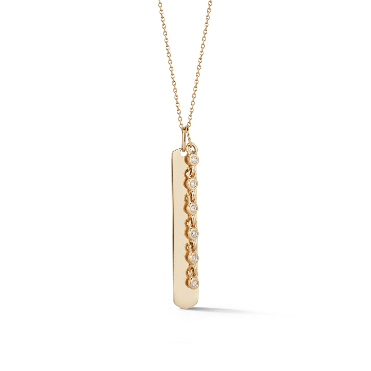 Lulu Jack Vertical Bar and Diamond Bezel Link Necklace