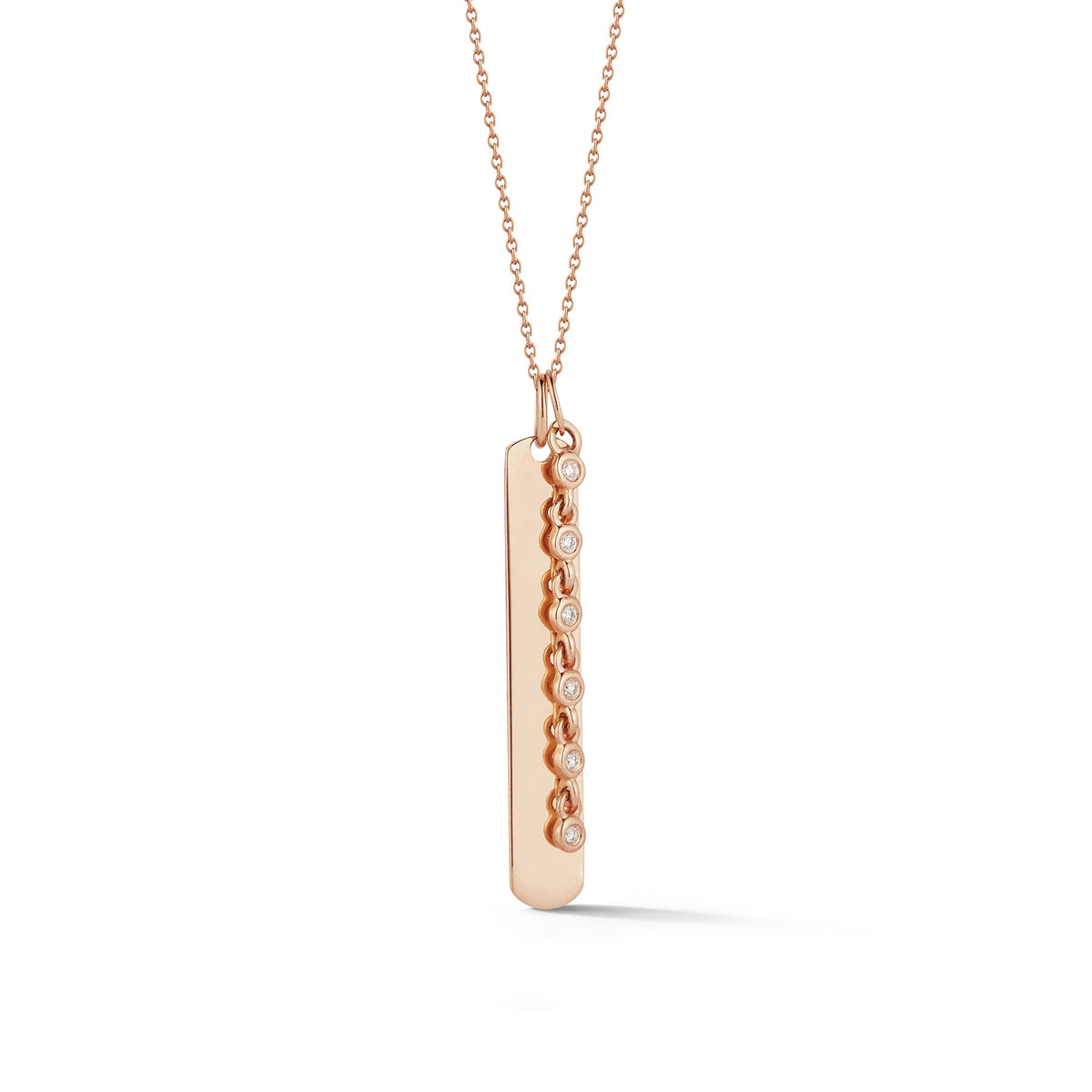 Lulu Jack Vertical Bar and Diamond Bezel Link Necklace