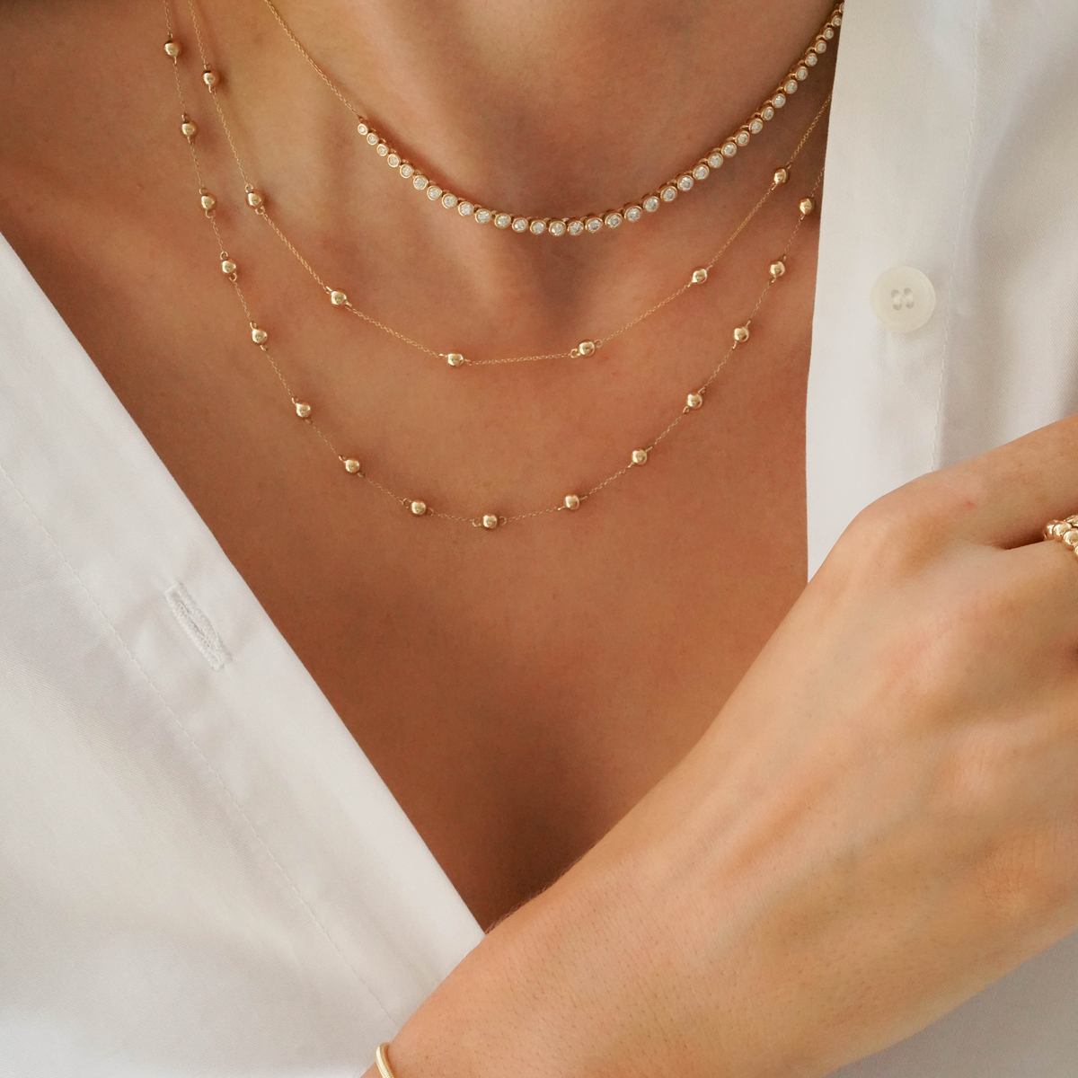 Poppy Rae Pebble Station Necklace
