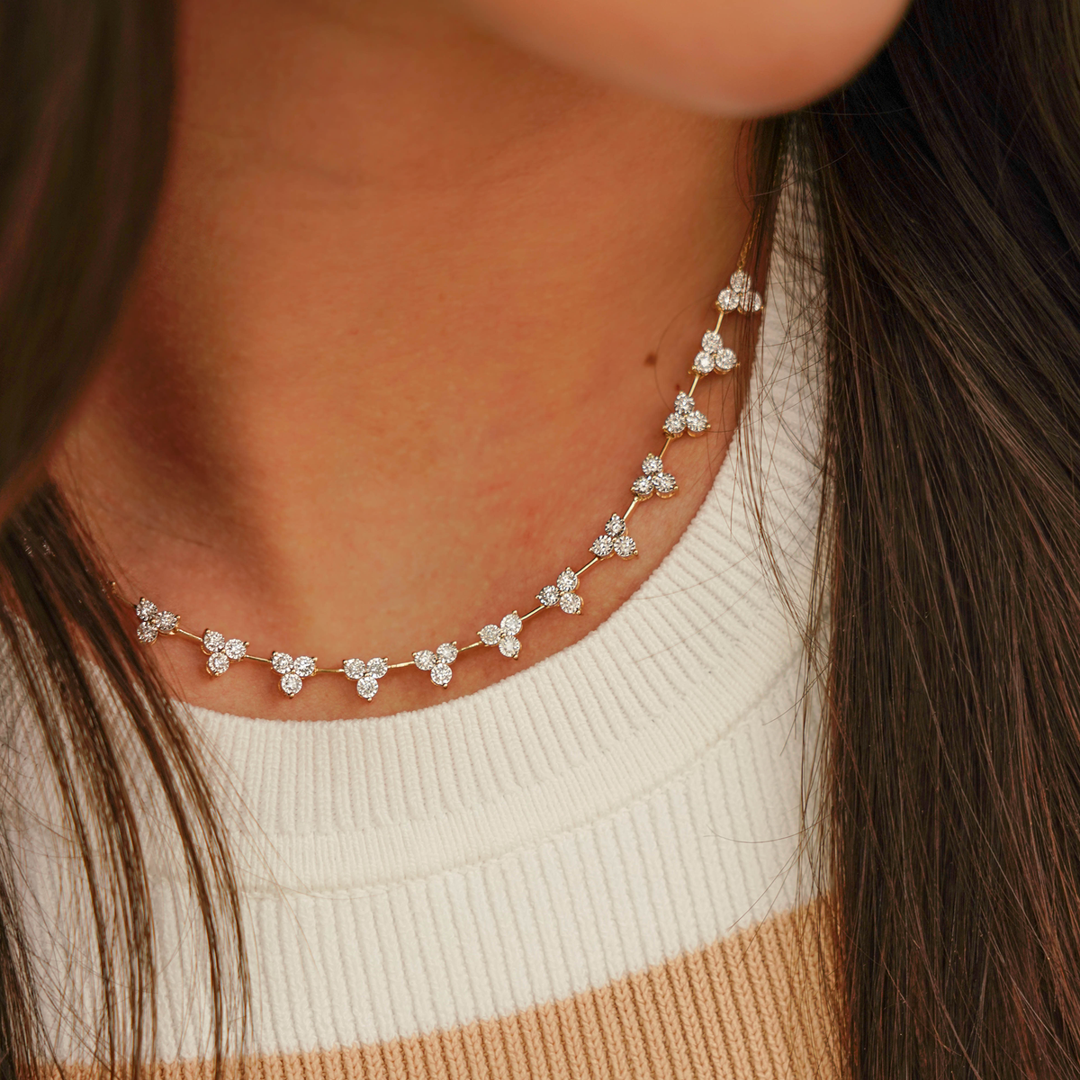 Ava Bea Interval Trio Tennis Necklace