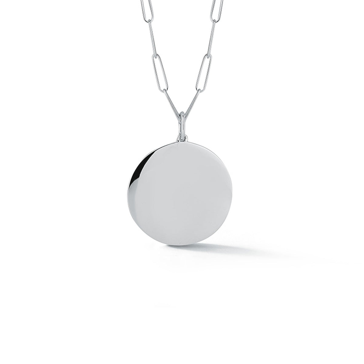 DRD Paperclip Disc Charm Necklace