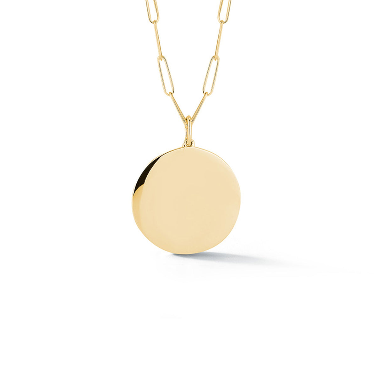 DRD Paperclip Disc Charm Necklace