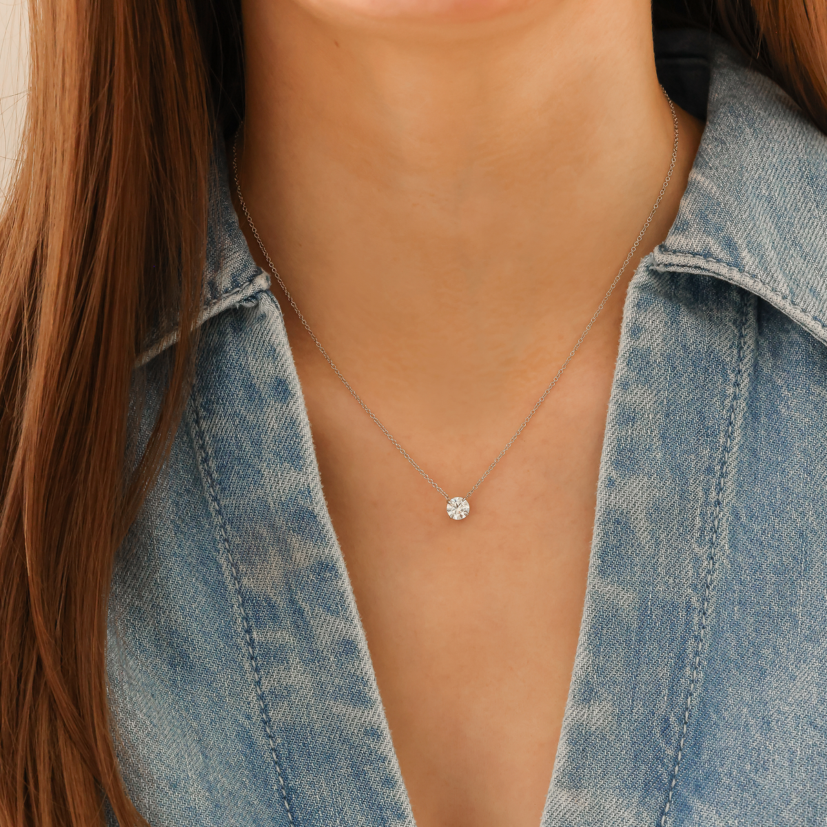 DRD 0.70 ct. Round Diamond Solitaire Necklace