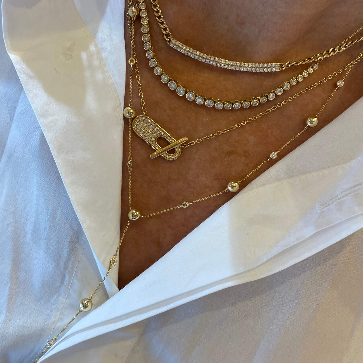 Poppy Rae Pebble Lariat Necklace