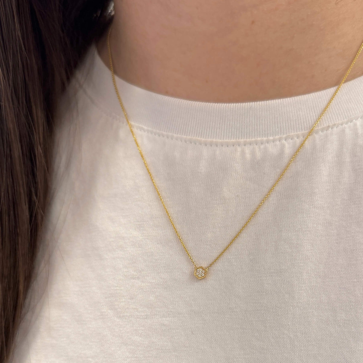 Jennifer Yamina Mini Hexagon Necklace
