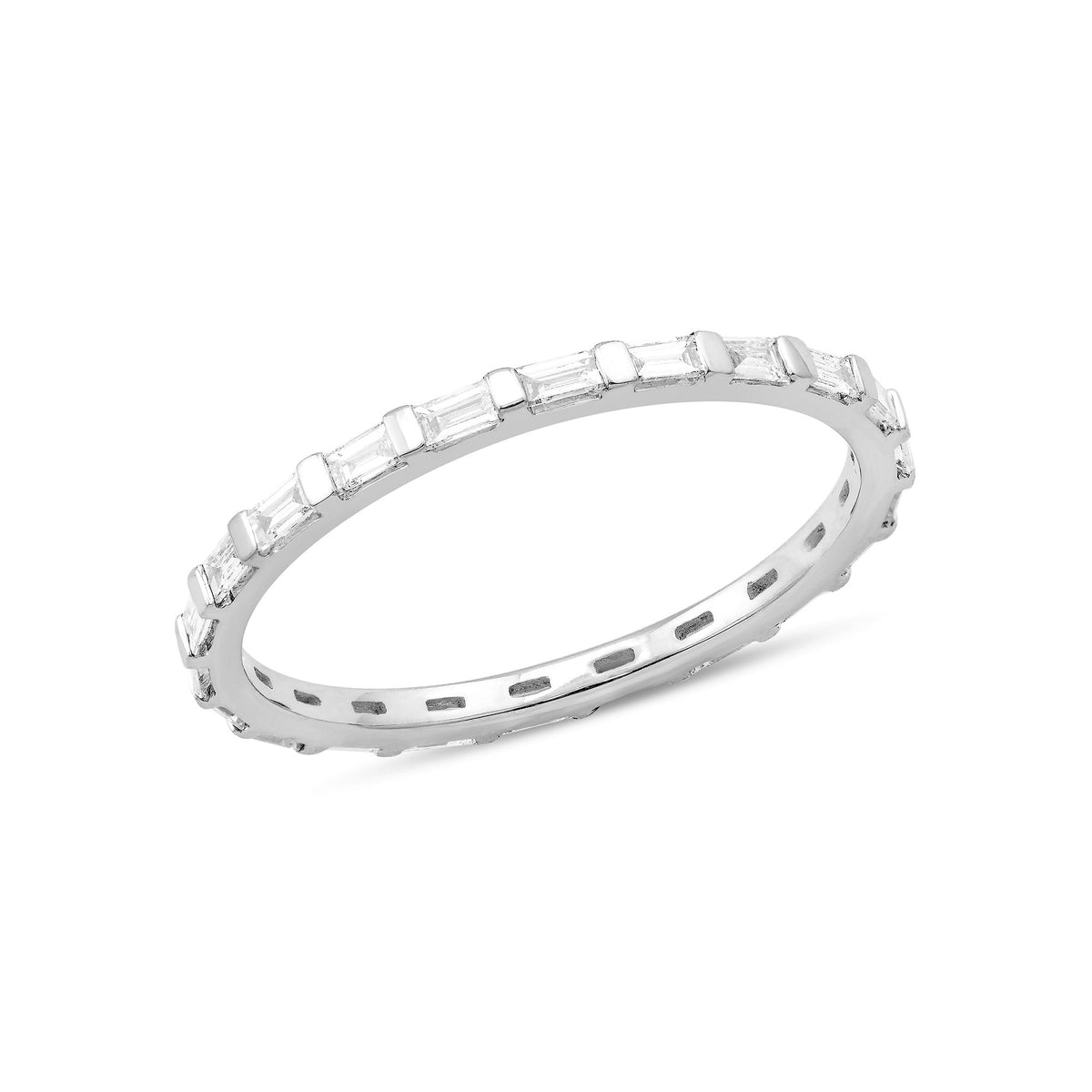Sadie Pearl Baguette Eternity Ring