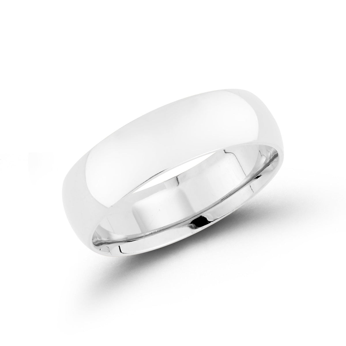 6mm Mens Half Round Comfort Fit Wedding Band