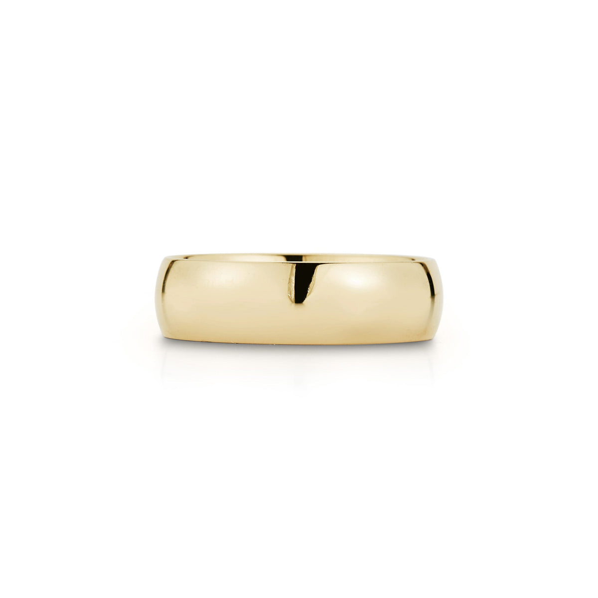 6mm Mens Half Round Comfort Fit Wedding Band