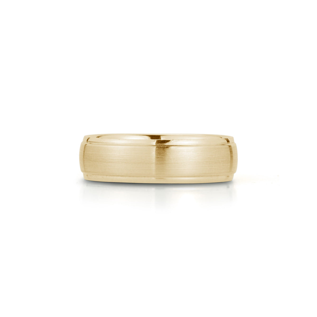 6mm Mens Half Round Brushed Middle Polished Edge Band
