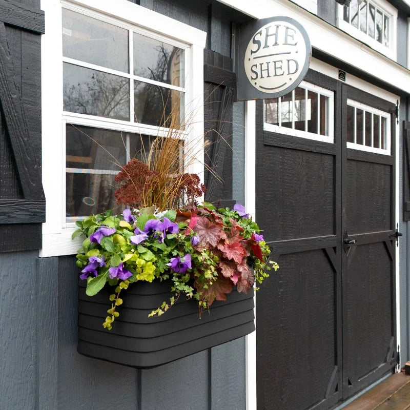 TruDrop Slat Window Box Planter