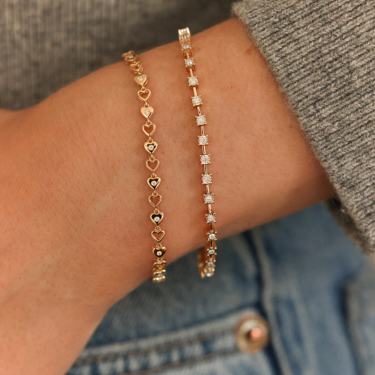 DRD Heart Tennis Bracelet